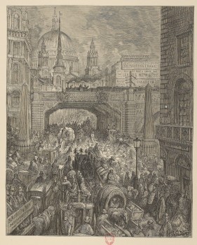 Londres, Ludgate Hill circulation Gustave Doré