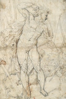 Dessin Toussaint Dubreuil apollon serpent python