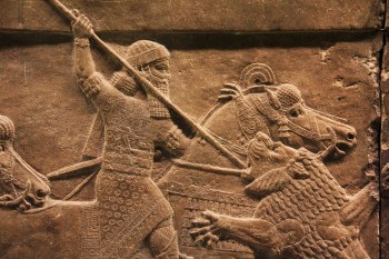 Chasse au lion, relief de Ninive