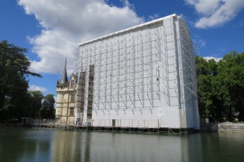 échafaudage parapluie château d'Azay-le-Rideau